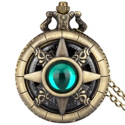 Hollow Sun Rhinestone Decorated Chic Bronze Quartz Pocket Watch Men Women Black Starry Roman Numerals Fob Chain Pendant Clock