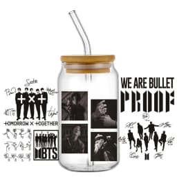 Korean Popular Music Group UV DTF Bottle Stickers Glasses Cup Transfer Stickers DIY Stationery Computer Waterproof Sticker