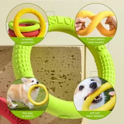 Floating Water Dog Toys Pet Flying Disk Training Ring Interactive Toy Puller Resistant Aggressive Chewing for Small Medium Dogs