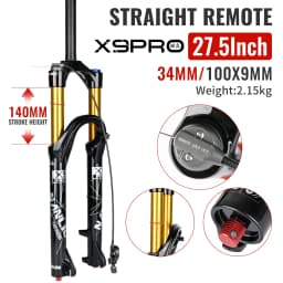 Nanlio X9 Pro MTB Air Suspension Fork 34mm 140/160mm Travel 26/27.5/29 Inch 100x9 100x15 Damping Rebound Bike Fork
