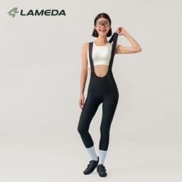 LAMEDA New Women Spring Summer Bib Long Pants with Double Elastic Interface Pad Road Bike Cycling Trousers with Breathable Mesh
