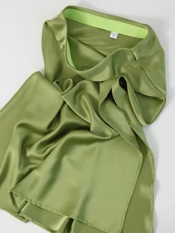 Streamgirl Maxi Solid Slit Skirts For Women Long Elegant Summer Office Champagne Satin Skirts Elastic Waist Women's Summer Skirt