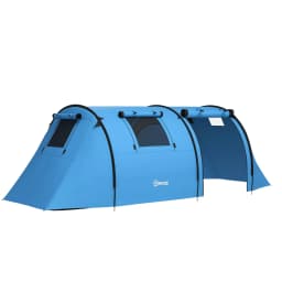 Outsunny 3-4 Man Camping Tent, Large Family Tent with Bedroom and Living Room, 3000mm Waterproof, Portable with Bag