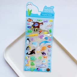 NEKONI Creative Animals Cartoon Crystal Stickers Scrapbooking DIY Journaling Stationery Diary Cute Stickers School Supplies