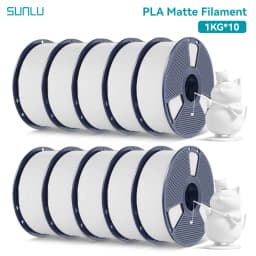 SUNLU 10Roll PLA Matte Filament 1.75mm 1kg Spool (2.2lbs) Smooth Matte Finish Neatly Wound Filament Fit Most FDM Printer