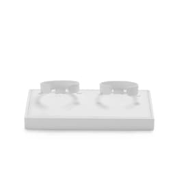 Oirlv Jewelry Display Tray White Ring Earring Display Jewelry Tray Leather Jewelry Trays Bangle Bracelet Necklace Display Trays
