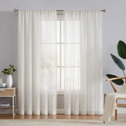 Linen Textured Tulle S Fold Sheer Curtains for Living Dining Room Bedroom Window Farmhouse Luxury Decoration Partition Drapes