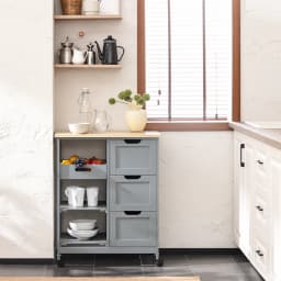 SoBuy FKW79 Kitchen Trolley with 2 Removable Rays and 1 tray Roller Carts for kitchen living room Dining Room