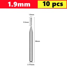 10pcs PCB Corn End Milling Cutter 0.5-3.175mm, 3.175mm (1/8) Shank Hard Alloy PCB Milling Cutter CNC Cutting Milling Cutter