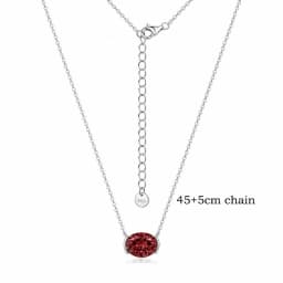 Smyoue New 1-3CT Pass Test Oval Cut Moissanite Necklace for Women Rose Gold Plated Wedding Solitaire Pendant 925 Sterling Silver