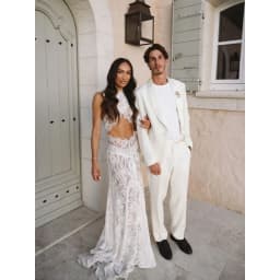 Rebecca Customized High Neck Sweep Train Prom Dress All‑Over Floral Lace vestidos de noche Crop‑Top Cut‑out Evening Dresses 2026