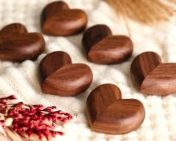 Heart Flip Ring Box, Wedding Engagement Ring Box Walnut Wood Engagement Ring Holder Personalized Gift Anniversary Gifts Couples