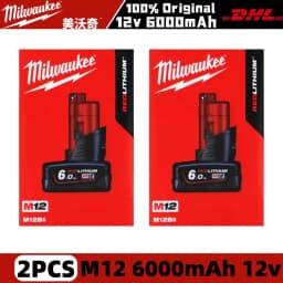 Milwaukee M12 REDLITHIUM HB 6.0Ah Extended Capacity Battery – 12V Rechargeable for M12 Cordless Tools (Model: 48-11-2402)