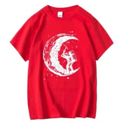 Men's High Quality Cotton Blend Moon Print Casual Summer Cool Short Sleeve Men Tshirt Loose t-shirt Male Tee Shirts Male Tee Top