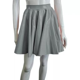 Plus Size Sweet Girl A-Line Goth Skirts Casual PVC Bottoms High Waist Faux Latex Slim Fit Mini Skirt Women Solid Sexy Club Skirt