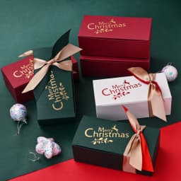 5Pcs Christmas Jewelry Gift Boxes With Ribbon Bow Small Merry Christmas Box For Ring Necklace Earring Bracelet Gift Packaging