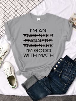Woman T-Shirts I'M Good With Math Cool Personalized Text Printing Tees Female Summer Oversize t Shirt Loose Fitted Woman Tops