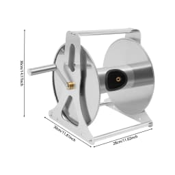 Professional Stainless Steel Hose Reel - Wall Mount/Freestanding Garden Hose Storage (164ft Capacity)