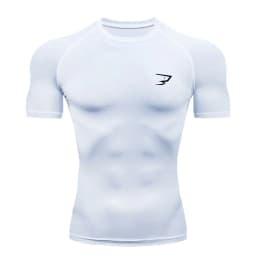 New Men's Short Sleeved T-shirt Compressed Quick Drying Breathable Training Tees Fitness Jujitsu Rashguard Top Gym Sport Shirts