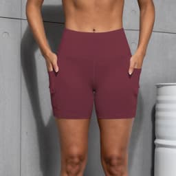 Solid Color Yoga Pants With Pockets Quick Drying High Waisted Gym Push Up Yoga Shorts for Woman Breathable Workout Fitness Shor