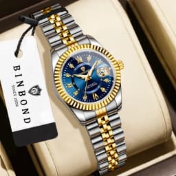 BINBOND Original Couple's Quartz Watches Luminous Waterproof Gift For Lover Men's Women's Watch Mujer Relojios +Gift Box