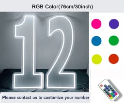 30inch Color-Changing Neon Sign Numbers - Free Standing & Hanging Option for Birthday Wedding Party Decor Lighting