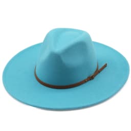 9.5cm Wide Brim Fedora Hats with Brown Belt Autumn Winter Women Party Top Hat Men Jazz Retro Cowboy Felt Cap Panama Sun Hat