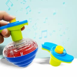 Simulation Conch Flashing Spinning Top Gyro Light Up Toy Kids LED Music Gyroscope Launcher Rotating Fun Birthday Party Favors