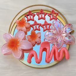 10pcs/set Sweet Gradient Flower Wave Star Hair Clips Claw Clamp Hairpin Women Beach Barrette Hairpin Summer Hair Accessories