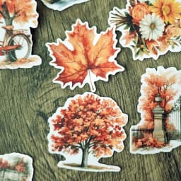 1 Set Autumn Scenery Stickers Decorative Labels Scrapbooking Collage Material Journal Supplies Journaling Stationery Supplies