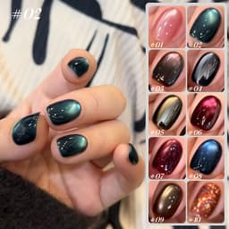10ML 1-10PCS Winter New Style Hot Selling Black Nails Brown Nails Glass Bead Magnet Cat Eye Nail Polish Nail Set Nail Supplies