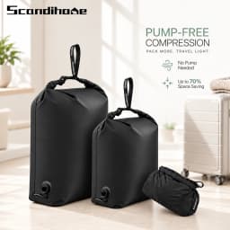 Luggage Vacuum Compression Bag Pump Free Reusable Vacuum Storage Bag 70% Space Save Waterproof Travel Clothes Sealed Packing Bag