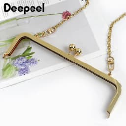 2/5/10Pcs Deepeel 20/25cm Metal Purse Handles Square Smooth Handbag Kiss Clasp Wallet Frame DIY Brackets Screw Bags Accessories