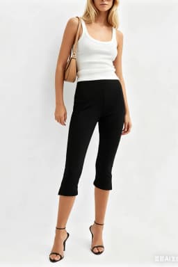 Women Summer Yoga Capri Leggings Lace Patchwork Low Rise Split Hem 3/4 Length Pants Cropped Trousers Fitness Workout Leggings