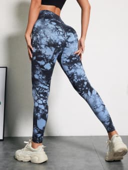 Tie Dye Seamless High Waisted Workout Leggings For Women Scrunch Butt Lifting Yoga Gym Athletic Pants