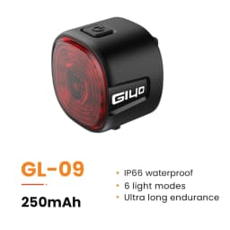 GIYO Bicycle Smart Taillight Rechargeable 6 Modes Waterproof LED GL09S Smart Brake Sensing Rear Light Cycling Seatpost Taillight