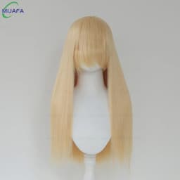 Very High Quality 400g 48 Colors 24Inch 60cm Long Straight Cosplay Wig With Bangs Heat Resistant Hair Anime Wigs + Wig Cap
