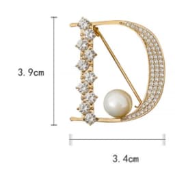 Light Luxury New Women's High-end D Letter Zircon Brooch Pin Ins Design Coat Dress Jacket Accessories Personalized Suit Corsage