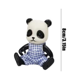 Mini Flocked Animal Family Doll Set Dressed Rabbit Cat Panda Koala Mouse Figures Dollhouse Accessory Pretend Play Collection Toy