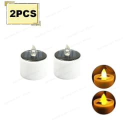 Solar Powered Tea Candles LED Lighting Smokeless Outdoor Lighting Reusable Waterproof Flameless Candles Hallown Christmas