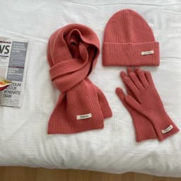 Women's Knitted Hat Scarf Glove Set Solid Warm Autumn Winter 2026 Fashion Green Blue Red Lovely 3 Pcs Hat & Glove Sets Women