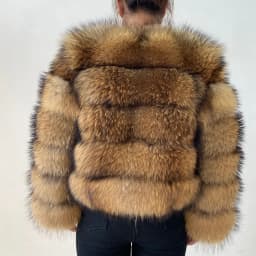 Women's Fur Coat - Winter Women's Warm Natural Raccoon Fur Coat - Fashionable Luxury Mainstream Brand Genuine Leather Coat