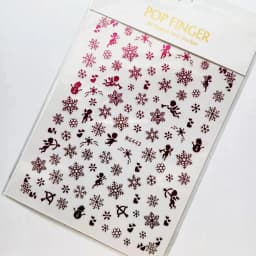 Sliver Bronzing 3D Christmas Nail Art Decoration Sticker Sparkly White Colorful Glitter Geometry Snowflake Winter Slider Foil