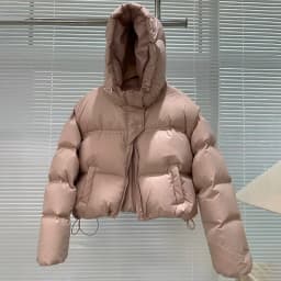 Schinteon Women White Duck Down Jacket with Hood Autumn Winter Warm Over Size Casual Short Thick Outwear 2024 New