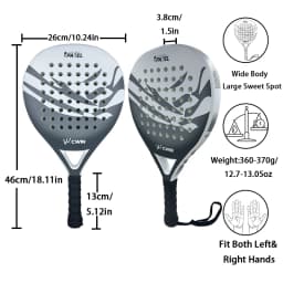 2026 Cwin Padel Racket Carbon Fiber Lightweight EVA Foam Soft Face Comfort Grip Shock Absorption Enhanced Sweet Spot with Bag