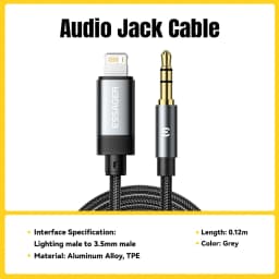 Essager Type C/USB-A/Lightning To 3.5mm Jack AUX Cable Audio Adapter for Phone Headphones Car HIFI Stereo Sound Audio Connector