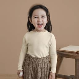 Toddler Girls Chic Ruffle Lace Turtleneck Top Soft Stretch Imitation Wool Long Sleeve Blouse Kids Casual Daily Wear Shirt