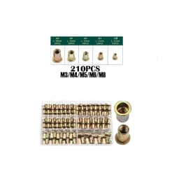 100pcs Tool Kit M3/M4/M5/M6/M8 Aluminum Rivets Nuts Rivet Gun Threaded Riveter Flatheadscrew Fasteners Accessories Nuts&Bolts