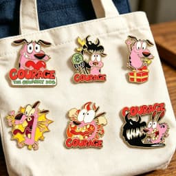 6pcs Anime Cowardly Enamel Pins Metal Lapel Brooch Badges for Backpacks Fashion Jewelry Accessory Gifts