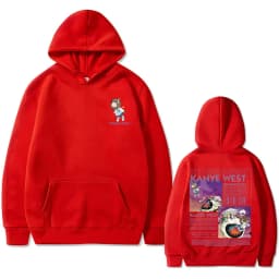 Kanye West Graduation Bear Double Sided Printed Hoodie Men Women Fashion Hip Hop Cool Sweatshirts Unisex Fleece Cotton Hoodies